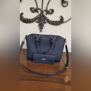 Blue Micheal Kors Bag and Wallet
